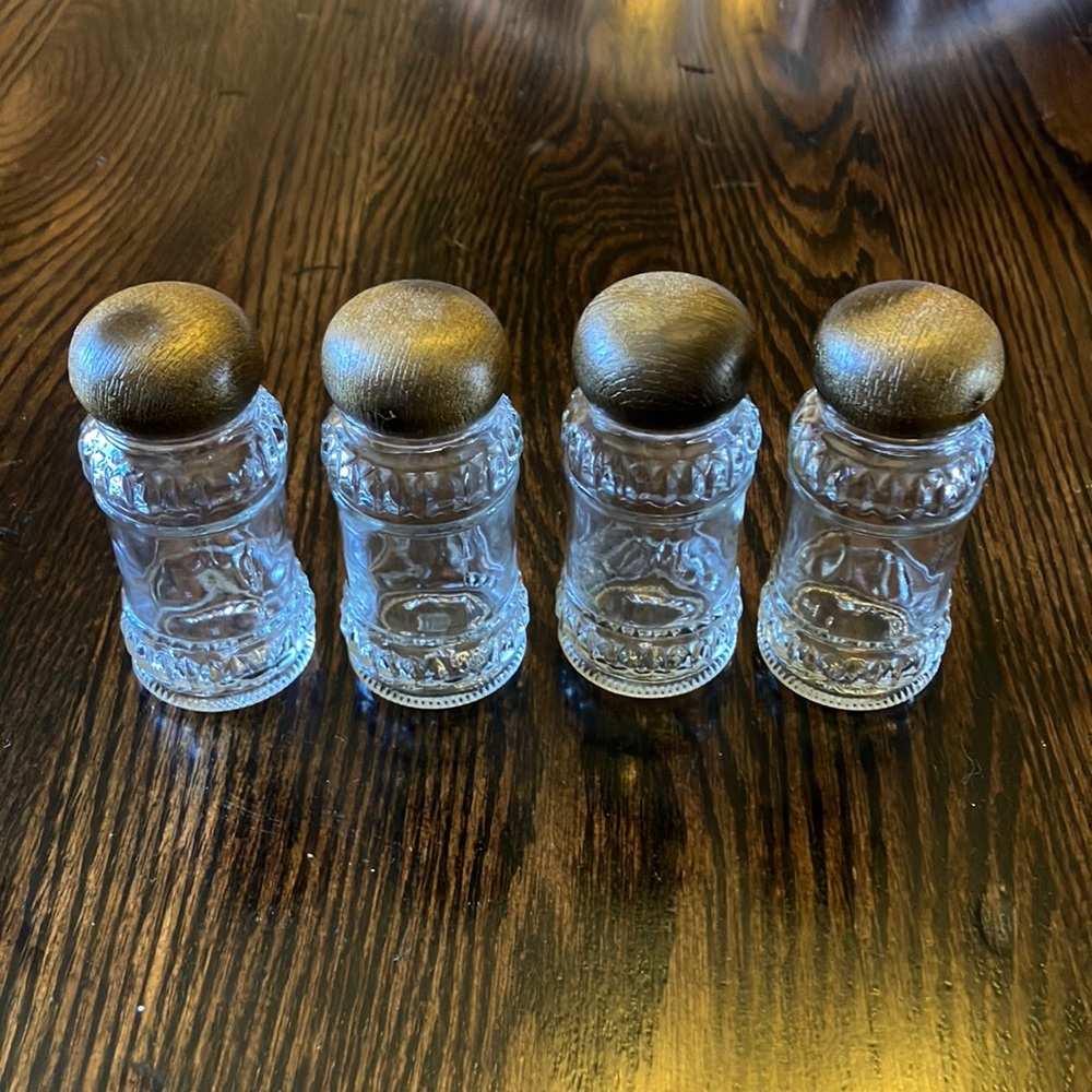 Vintage Set of Glass Spice Bottles